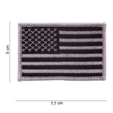 Embleem stof vlag USA zilver #1019