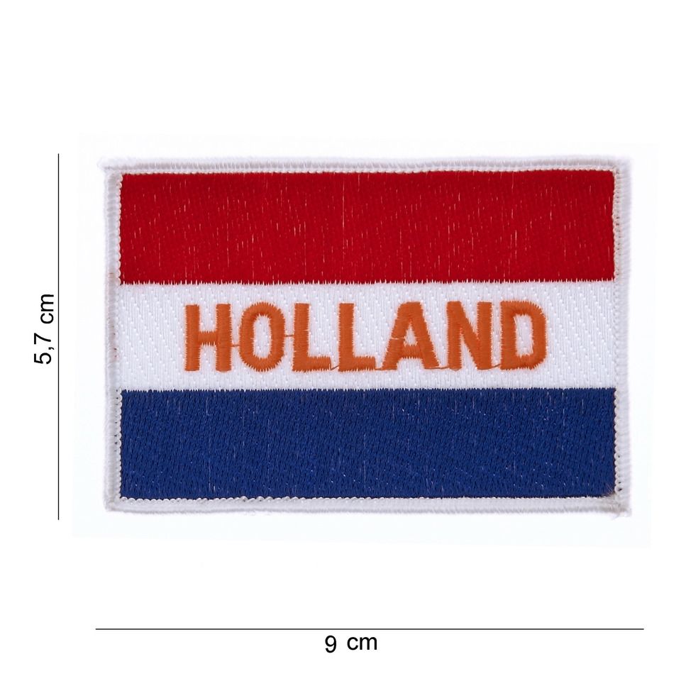 Embleem stof vlag Nederland Holland 9 x 5.7 zonder kb.