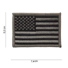 Embleem stof vlag USA zilver met klitteband 11401 #1046 