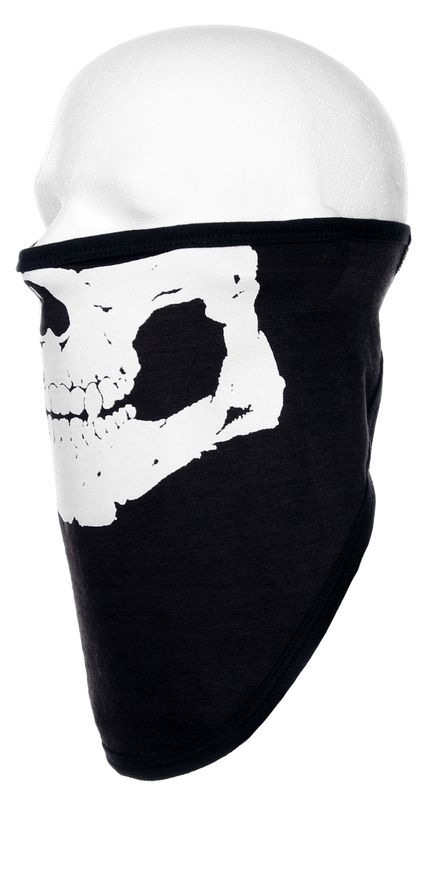 Face mask stretch katoen Skull zwart 