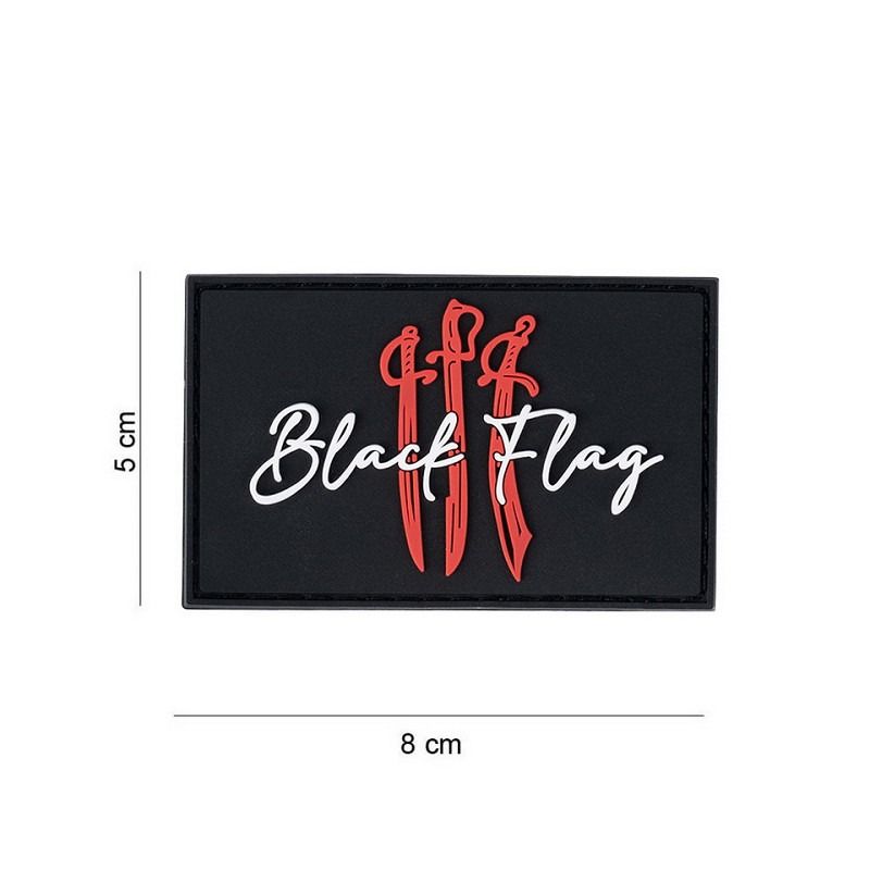 Embleem 3D PVC vlag met zwaarden zwart