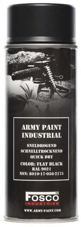 Verf spuitbus 400 ml. zwart, Flat Black, RAL 9021