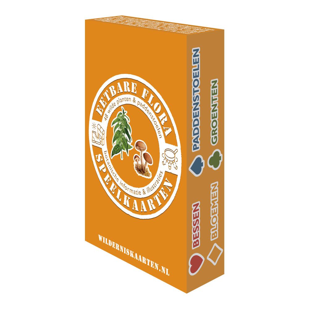 Speelkaarten eetbare planten en paddenstoelen