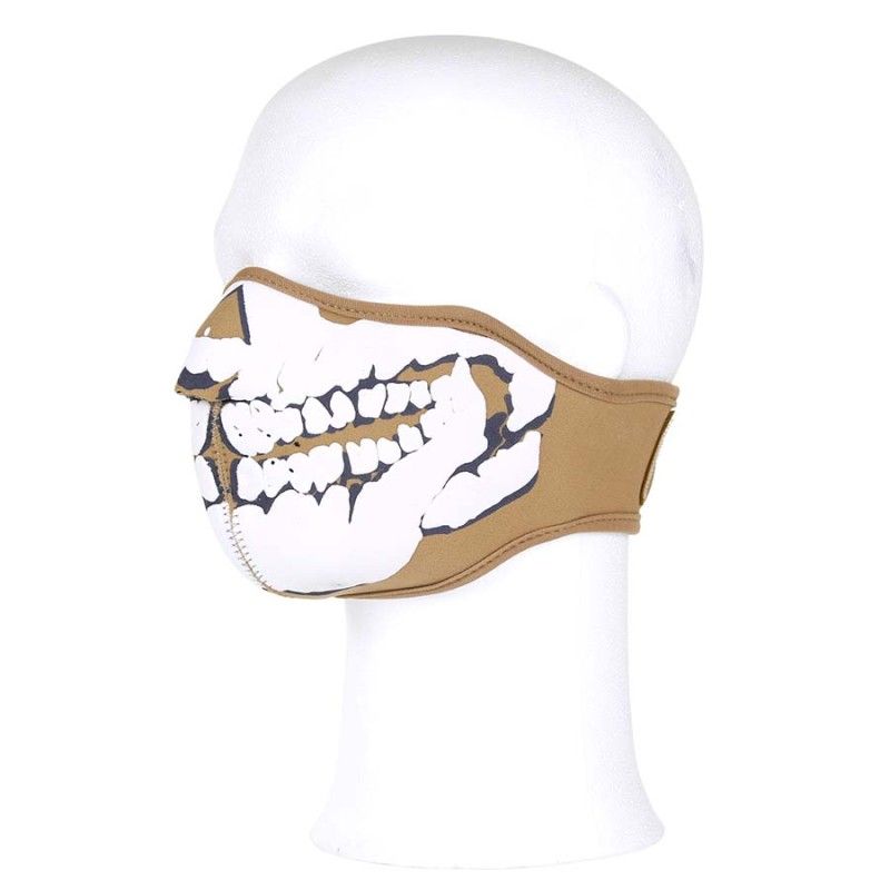 Gezichts masker neopreen skull 3D khaki