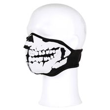 Gezichts masker neopreen skull 3D zwart 