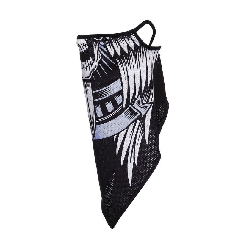 Gezichtsmasker met oorlus skull met zwaard style 8