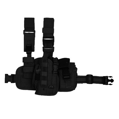 Been holster Molle links zwart