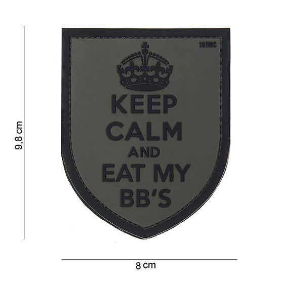 Embleem 3D PVC Keep calm grijs 