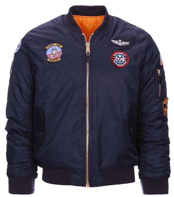 Kinder MA-1 met badges Fostex blauw