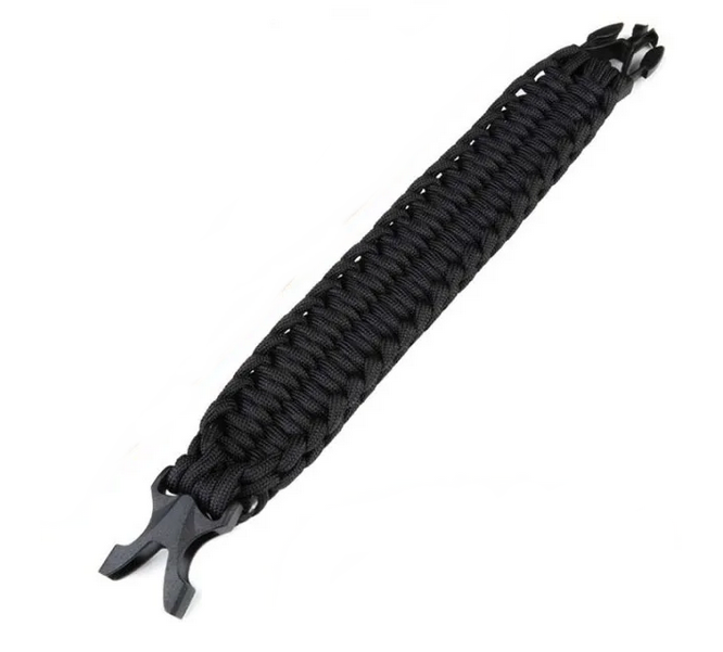 Armband parakoord 35 mm, 23 cm zwart