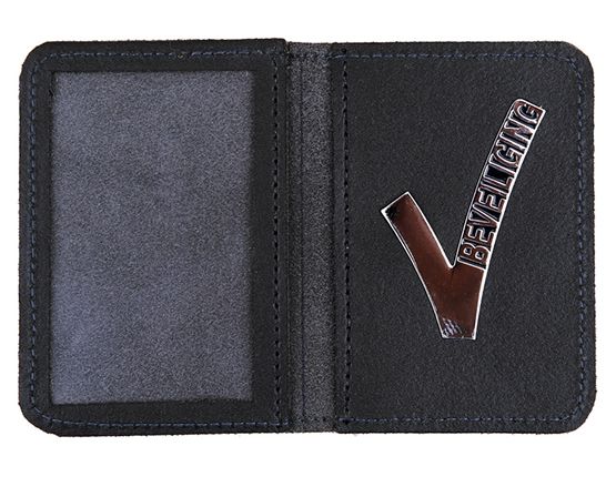 Leren legitimatie etui met V-tje