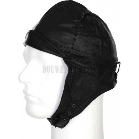 Leren vliegercap zwart