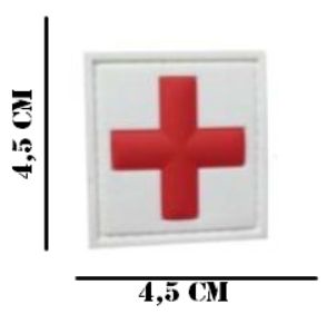 Embleem PVC Medic kruis 4.5 bij 4.5 wit/rood