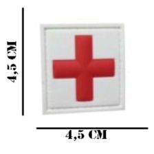 Embleem PVC Medic kruis 4.5 bij 4.5 wit/rood