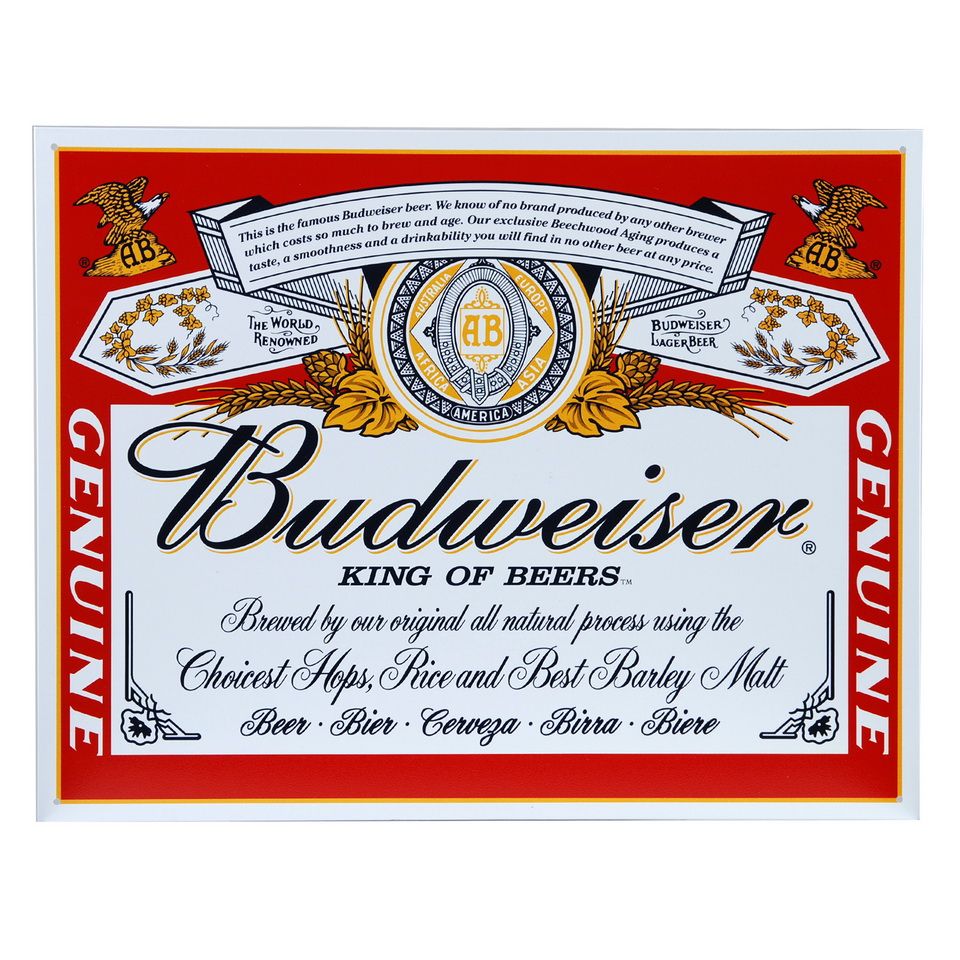Metalen plaat Budweiser 