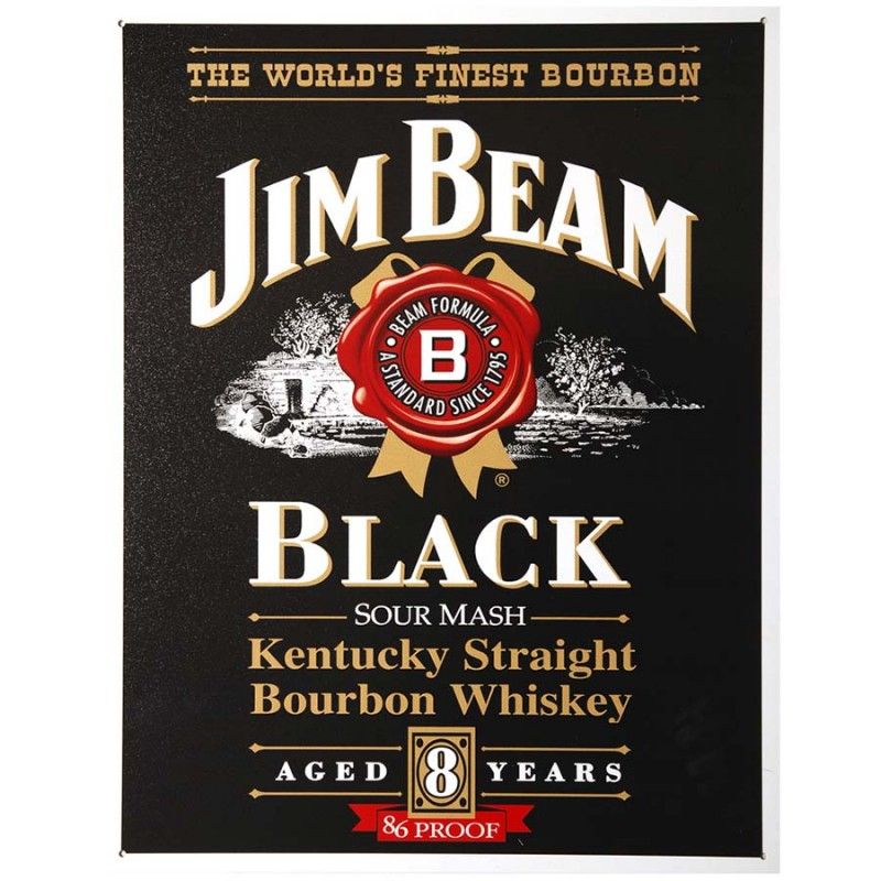 Metalen plaat Jim Bean Whiskey Black zwart 