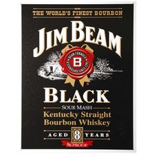 Metalen plaat groot Jim Bean Whiskey Black zwart 