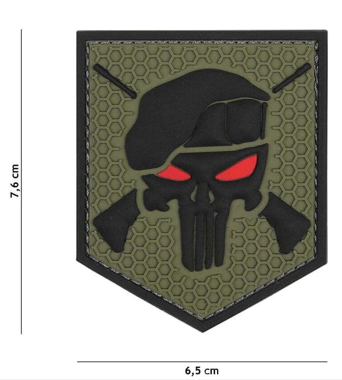 Embleem 3D PVC Commando Punisher #9012 groen