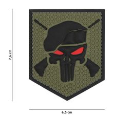 Embleem 3D PVC Commando Punisher #9012 groen