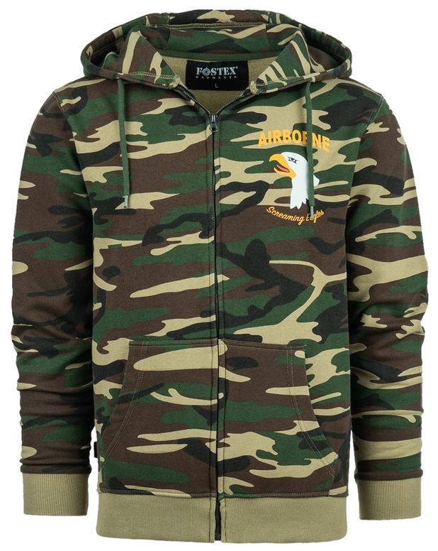Hoodie met rits 101st Airborne Eagle Woodland