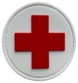 Embleem PVC Medic kruis 6 rond wit/rood