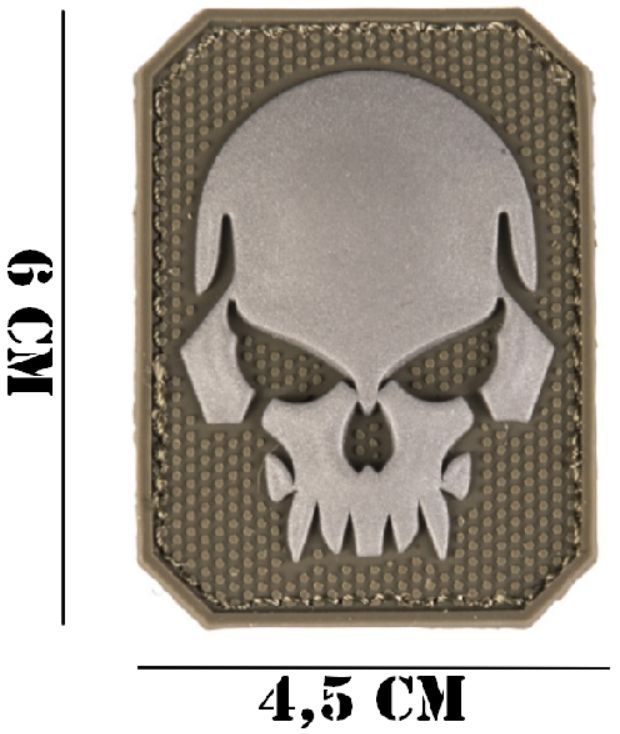 Embleem PVC Skull 4.5 x 6 groen