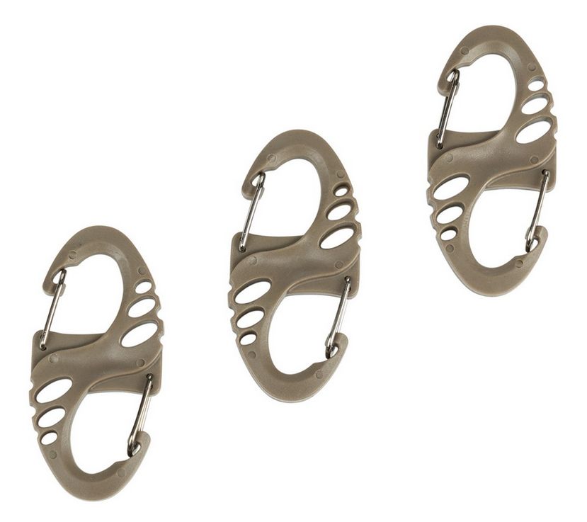 Mini karabijnhaak set 3st. groen