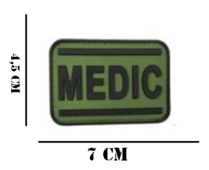 Embleem PVC MEDIC 4.5 bij 7 groen/zwart