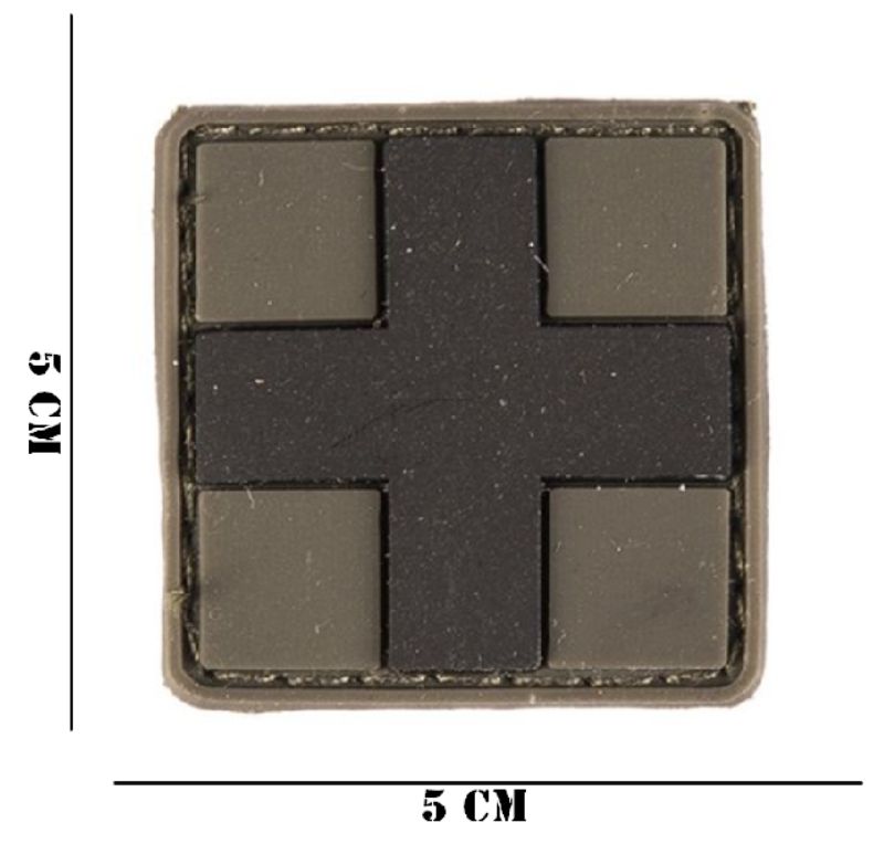 Embleem PVC Medic kruis 5 bij 5 OD/zwart