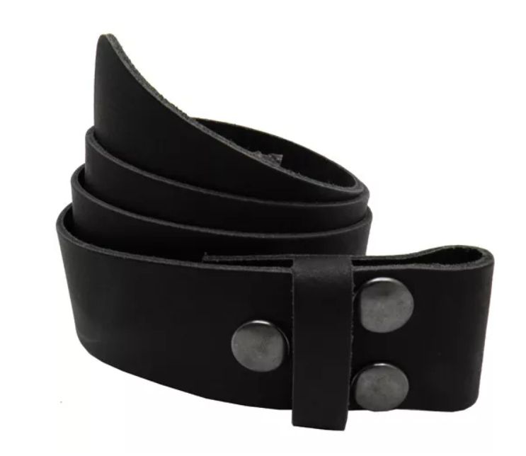 Leren riem zonder gesp 38 mm zwart