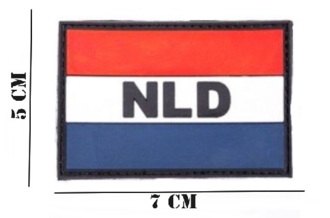 Embleem PVC vlag NLD 7 x 5 klittenband
