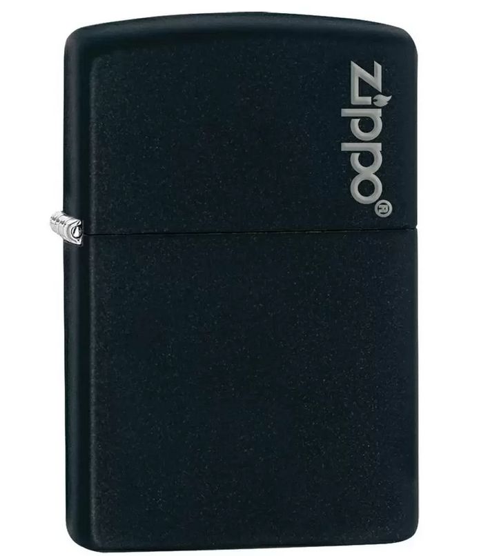 Zippo Mat zwart met logo