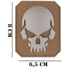 Embleem PVC Skull met klittenband 6.5 bij 8 Coyote