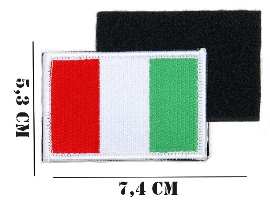 Embleem stof vlag Italië 7.4 x 5.3 klittenband