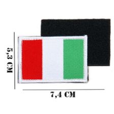 Embleem stof vlag Italië 7.4 x 5.3 klittenband