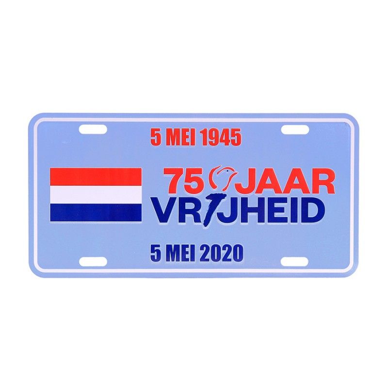 Nummerplaat 75 jaar vrijheid 