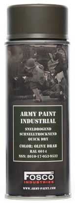 Verf spuitbus 400 ml. groen, Olive Drab, RAL 6014