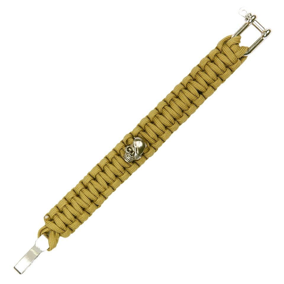 Armband parakoord metalen gesp Skull 20 cm Coyote