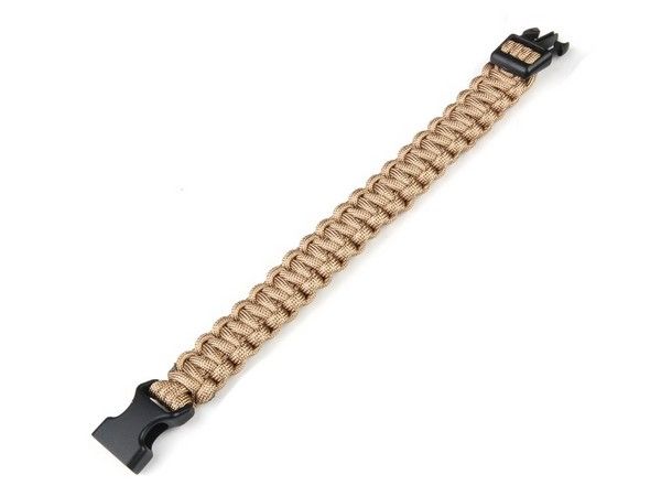 Armband parakoord met plastic sluiting, 20 mm breed, khaki