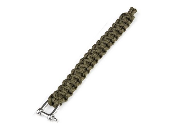 Armband parakoord met metalen D-sluiting, 20 mm, groen
