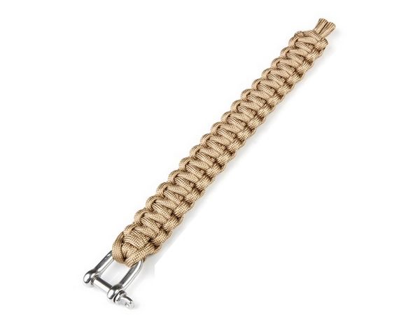 Armband parakoord met metalen D-sluiting, 20 mm, khaki