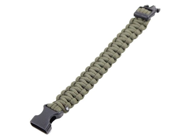 Armband parakoord met plastic sluiting, 20 mm breed, groen