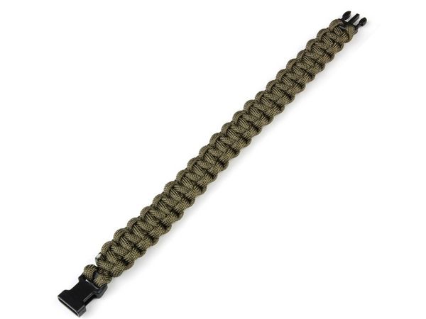 Armband parakoord met plastic sluiting, 15 mm breed, groen