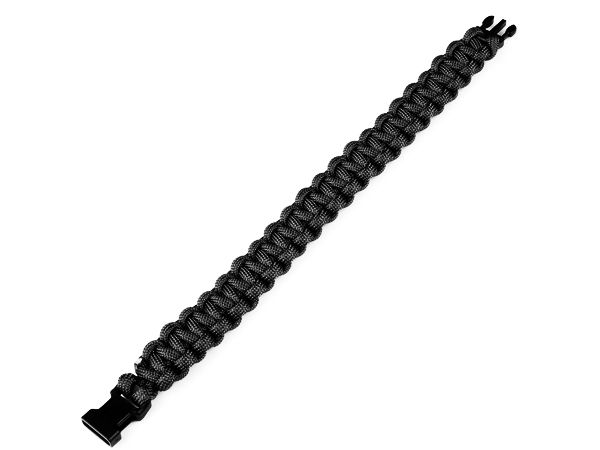 Armband parakoord met plastic sluiting, 15 mm breed, zwart