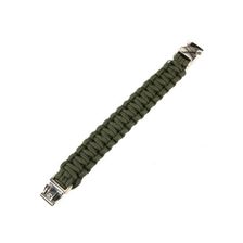 Armband van parakoord met metalen klik sluiting, 23 mm breed, groen
