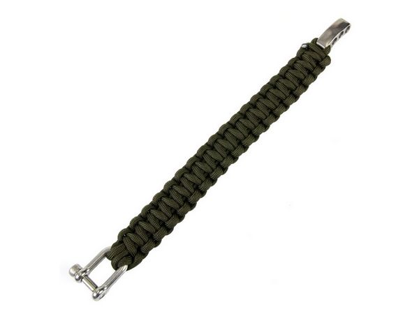 Armband parakoord met verstelbare D-sluiting, 23 mm breed, groen
