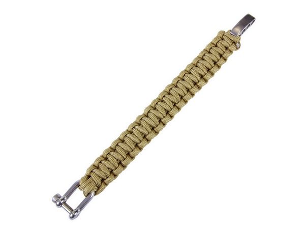 Armband parakoord met verstelbare D-sluiting, 23 mm breed, khaki