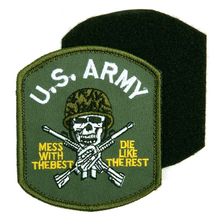 Embleem stof US army (doodskop) met klitteband