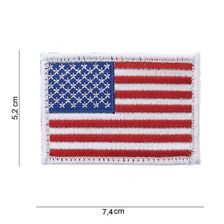 Embleem stof vlag USA witte rand met klitteband