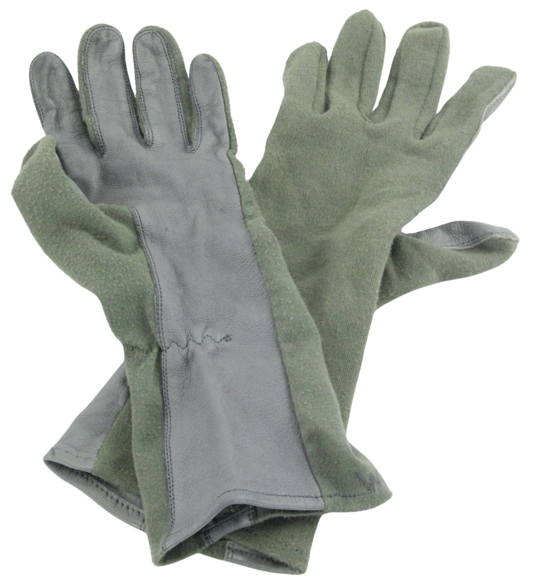Piloten handschoen Defensie groen/grijs GEBRUIKT